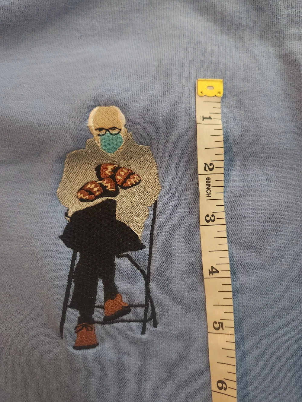 BERNIE Crewneck Sweatshirt w Iconic Embroidered Graphic of Bernie Sanders!